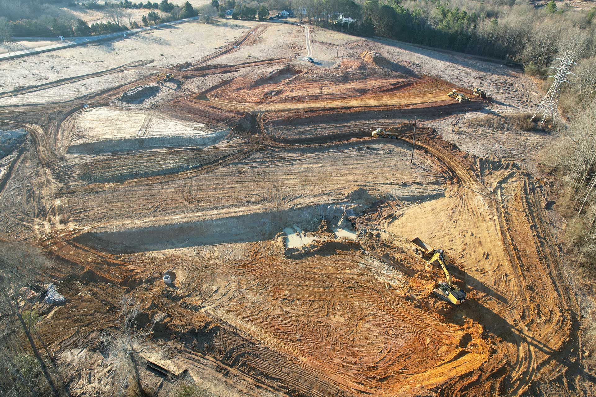 Aerial view of Fairview site construction